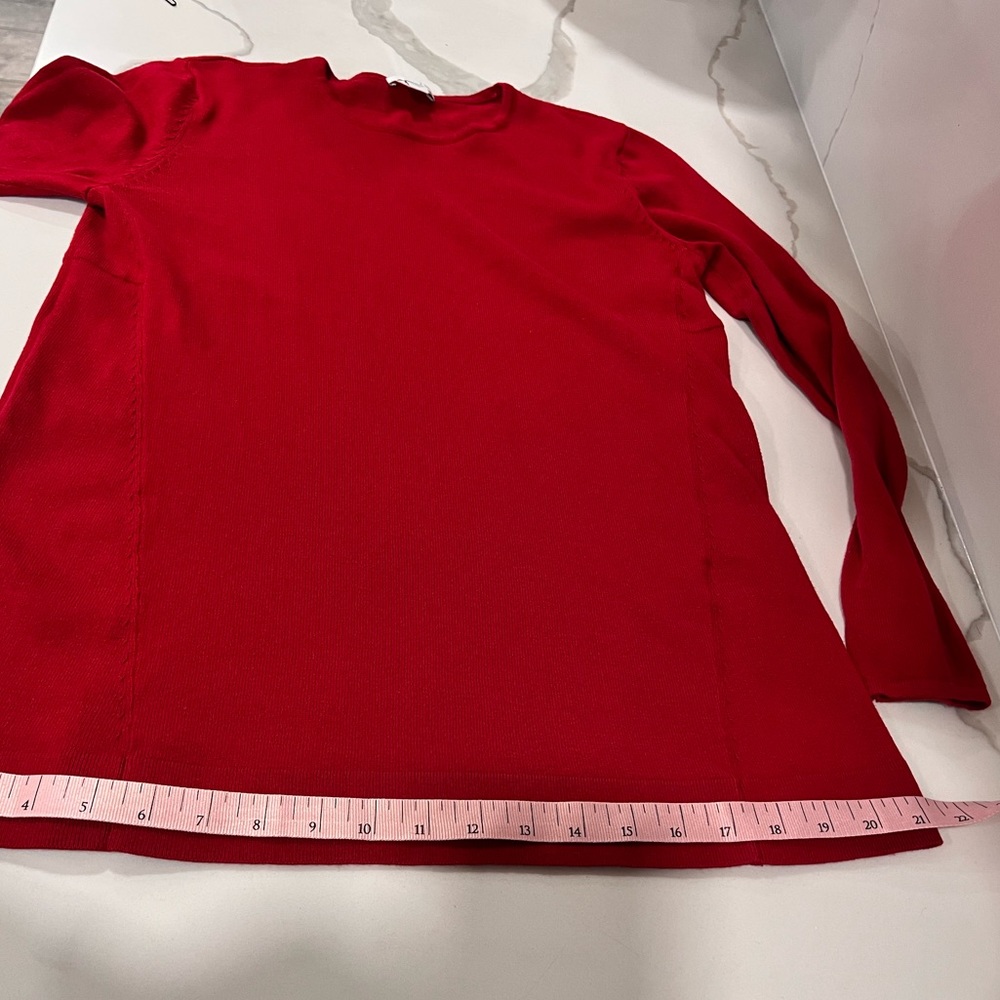 J. Jill Women’s Red Trapeze Long Sleeve Pullover‎ Sweater A-Line Size XS - Picture 11 of 12